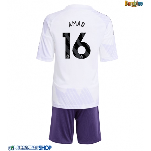 Maglie da calcio Manchester United Amad Diallo #16 Seconda Maglia Bambino 2025-26 Manica Corta + Pantaloni corti)